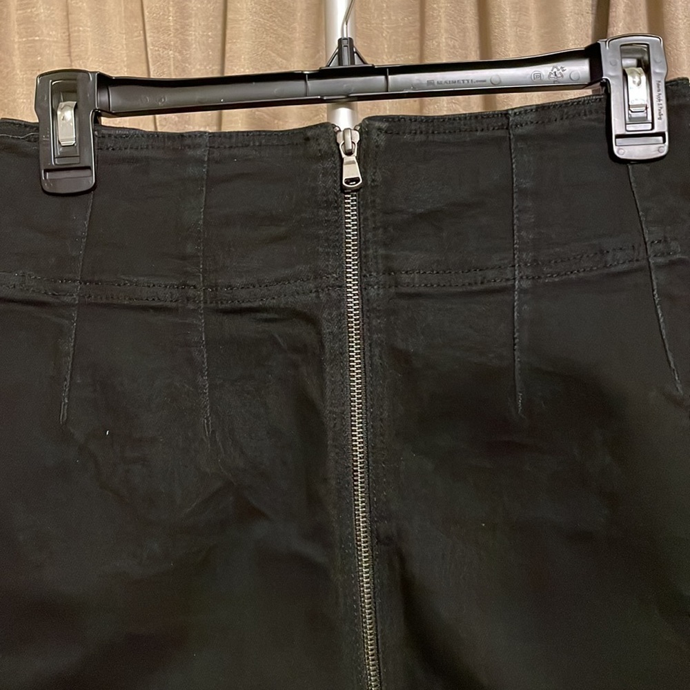 We The Free brand Black denim mini skirt with heavy back center zipper